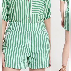 AYR Staycation Short - Green and white stripe, Romaine, L, EUC